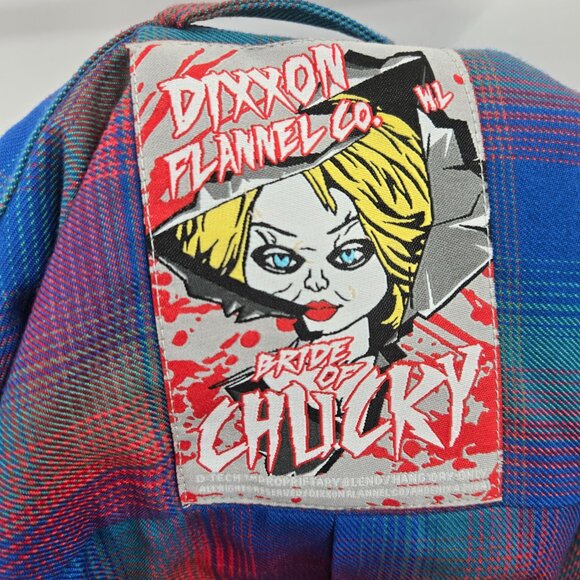 Dixxon Bride of Chucky Long Sleeved Flannel Button Down Women's Large - Picture 9 of 11